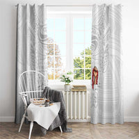 Super Samoa-Six Eight Five to The World Window Curtain Traditional Samoan Tattoo All White LT03 - Polynesian Pride