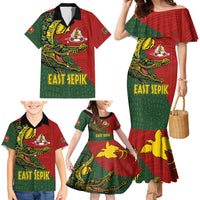 Sepik River Crocodile & Arts Festival Melanesian Pattern Family Matching Mermaid Dress and Hawaiian Shirt