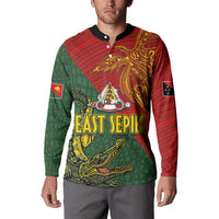 Sepik River Crocodile & Arts Festival Button Sweatshirt Bird-of-paradise Melanesian Tattoo