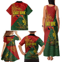 Sepik River Crocodile & Arts Festival Family Matching Tank Maxi Dress and Hawaiian Shirt Bird-of-paradise Melanesian Tattoo LT03 - Polynesian Pride