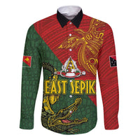 Sepik River Crocodile & Arts Festival Family Matching Tank Maxi Dress and Hawaiian Shirt Bird-of-paradise Melanesian Tattoo LT03 Dad's Shirt - Long Sleeve Red - Polynesian Pride