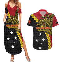 Papua New Guinea Independence Day Couples Matching Summer Maxi Dress and Hawaiian Shirt Bird-of-paradise Melanesian Tattoo
