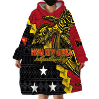 Papua New Guinea Independence Day Wearable Blanket Hoodie Bird-of-paradise Melanesian Tattoo