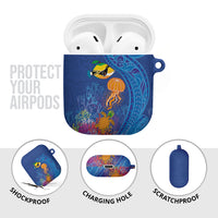 Hawaiian Funny Fruits Sea Animals AirPods Case Mango Reef Triggerfish and Pineapple Turtle and Mandarin Jellyfish LT03 - Polynesian Pride