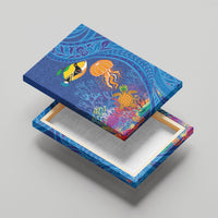 Hawaiian Funny Fruits Sea Animals Canvas Wall Art Mango Reef Triggerfish and Pineapple Turtle and Mandarin Jellyfish LT03 - Polynesian Pride