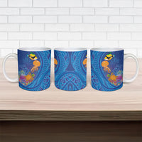 Hawaiian Funny Fruits Sea Animals Ceramic Mug Mango Reef Triggerfish and Pineapple Turtle and Mandarin Jellyfish LT03 - Polynesian Pride