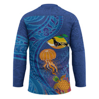 Hawaiian Funny Fruits Sea Animals Hockey Jersey Mango Reef Triggerfish and Pineapple Turtle and Mandarin Jellyfish LT03 - Polynesian Pride