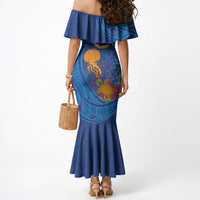 Hawaiian Funny Fruits Sea Animals Mermaid Dress Mango Reef Triggerfish and Pineapple Turtle and Mandarin Jellyfish LT03 - Polynesian Pride