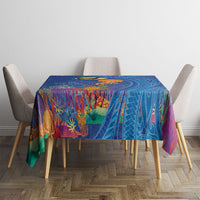 Hawaiian Funny Fruits Sea Animals Tablecloth Mango Reef Triggerfish and Pineapple Turtle and Mandarin Jellyfish LT03 - Polynesian Pride