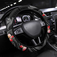 Hawaiian Halloween Skeleton Surfing Steering Wheel Cover Polynesian Tribal Tattoo and Hawaiian Pattern