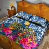 Custom Hawaii Lanai Island Quilt Bed Set Hibiscus Turle and Map with Polynesian Spiral LT03 - Polynesian Pride