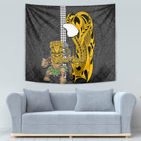 Hawaii Lanai Island Tapestry Hawaiian Warrior and Kakau Symbols Abstract Tattoo LT03 - Polynesian Pride