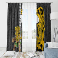 Hawaii Lanai Island Window Curtain Hawaiian Warrior and Kakau Symbols Abstract Tattoo LT03 - Polynesian Pride