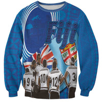 Fiji Rugby Sevens Sweatshirt Commemorate Gold Medal - Rio de Janeiro 2016 LT03 Unisex Blue - Polynesian Pride
