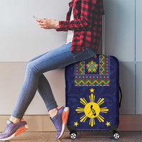 Philippines Merry Christmas Luggage Cover Maligayang Pasko with Parol and Xmas Pattern Barong Style