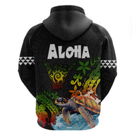Hawaii Lei Day Zip Hoodie Hibiscus Wreath and Polynesian Pattern LT03 - Polynesian Pride