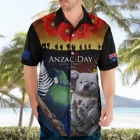 Australia and New Zealand ANZAC Day Hawaiian Shirt Tui Bird and Koala mix Maori and Aboriginal Pattern LT03 - Polynesian Pride