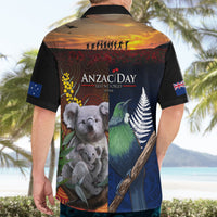 Australia and New Zealand ANZAC Day Hawaiian Shirt Tui Bird and Koala mix Maori and Aboriginal Pattern LT03 - Polynesian Pride