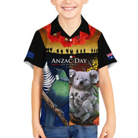 Australia and New Zealand ANZAC Day Hawaiian Shirt Tui Bird and Koala mix Maori and Aboriginal Pattern LT03 - Polynesian Pride