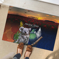 Australia and New Zealand ANZAC Day Rubber Doormat Tui Bird and Koala mix Maori and Aboriginal Pattern LT03 - Polynesian Pride