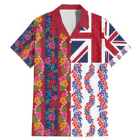 Hawaiian Lei Family Matching Mermaid Dress and Hawaiian Shirt National Flag Striped Style