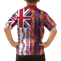 Hawaiian Lei Family Matching Tank Maxi Dress and Hawaiian Shirt National Flag Striped Style