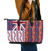 Hawaiian Lei Leather Tote Bag National Flag Striped Style