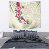 Hawaiian Hibiscus and Art Polynesian Tattoo Tapestry Beige Color LT03 - Polynesian Pride