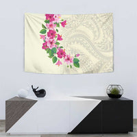 Hawaiian Hibiscus and Art Polynesian Tattoo Tapestry Beige Color LT03 - Polynesian Pride