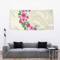 Hawaiian Hibiscus and Art Polynesian Tattoo Tapestry Beige Color LT03 - Polynesian Pride