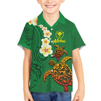 Hawaii Turtle Plumeria Flower Hawaiian Shirt Polynesian Pattern Green Color LT03 - Polynesian Pride