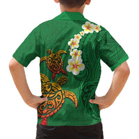 Hawaii Turtle Plumeria Flower Hawaiian Shirt Polynesian Pattern Green Color LT03 - Polynesian Pride