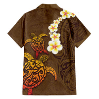 Hawaii Turtle Plumeria Flower Hawaiian Shirt Polynesian Pattern Brown Color LT03 - Polynesian Pride