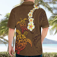 Hawaii Turtle Plumeria Flower Hawaiian Shirt Polynesian Pattern Brown Color LT03 - Polynesian Pride