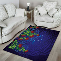 Matariki New Zealand Maori and Pohutukawa Area Rug Galaxy Blue Sky Style