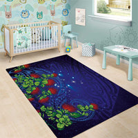 Matariki New Zealand Maori and Pohutukawa Area Rug Galaxy Blue Sky Style
