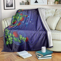 Matariki New Zealand Maori and Pohutukawa Blanket Galaxy Blue Sky Style