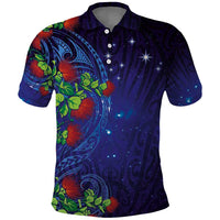 Matariki New Zealand Maori and Pohutukawa Polo Shirt Galaxy Blue Sky Style