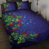 Matariki New Zealand Maori and Pohutukawa Quilt Bed Set Galaxy Blue Sky Style LT03 Blue - Polynesian Pride