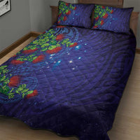 Matariki New Zealand Maori and Pohutukawa Quilt Bed Set Galaxy Blue Sky Style LT03 - Polynesian Pride