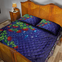 Matariki New Zealand Maori and Pohutukawa Quilt Bed Set Galaxy Blue Sky Style LT03 - Polynesian Pride