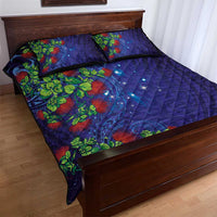 Matariki New Zealand Maori and Pohutukawa Quilt Bed Set Galaxy Blue Sky Style LT03 - Polynesian Pride