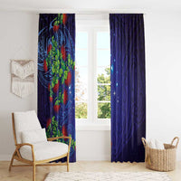 Matariki New Zealand Maori and Pohutukawa Window Curtain Galaxy Blue Sky Style