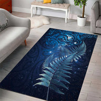 Matariki New Zealand Maori Silver Fern Area Rug Galaxy Blue Sky Style