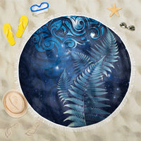 Matariki New Zealand Maori Silver Fern Beach Blanket Galaxy Blue Sky Style