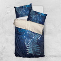 Matariki New Zealand Maori Silver Fern Bedding Set Galaxy Blue Sky Style LT03 US Twin 172cm x 218cm Blue - Polynesian Pride