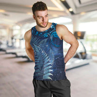 Matariki New Zealand Maori Silver Fern Men Tank Top Galaxy Blue Sky Style