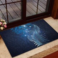 Matariki New Zealand Maori Silver Fern Rubber Doormat Galaxy Blue Sky Style