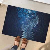 Matariki New Zealand Maori Silver Fern Rubber Doormat Galaxy Blue Sky Style