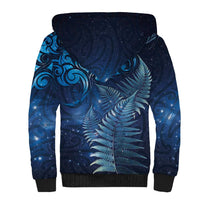 Matariki New Zealand Maori Silver Fern Sherpa Hoodie Galaxy Blue Sky Style
